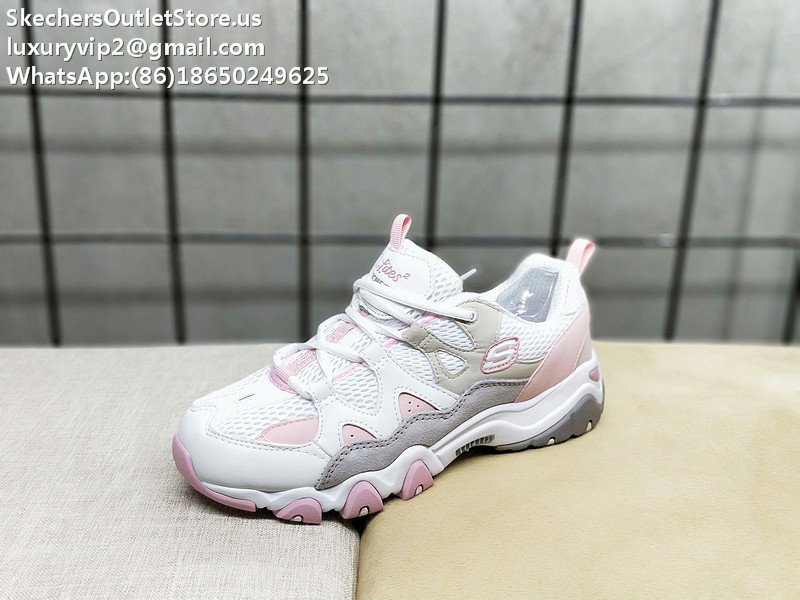 Skechers D'Lites 2 Unisex Sneakers White Grey Pink 35-44